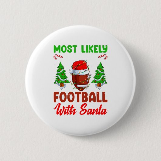 Lustig Wahrscheinlich wird mit Santa Chri Fußball Button (Vorderseite)