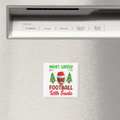 Lustig Wahrscheinlich wird mit Santa Chri Fußball  Magnet (In Situ (Geschirrspüler))