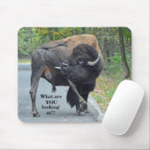 Lustig, was Sie betrachtend sind? Stier-Bison Mousepad (Mit Mouse)