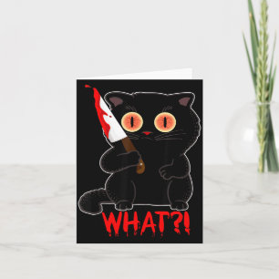 Lustig Was_ Y Schwarze Halloween-Katze sticht Kätz Karte