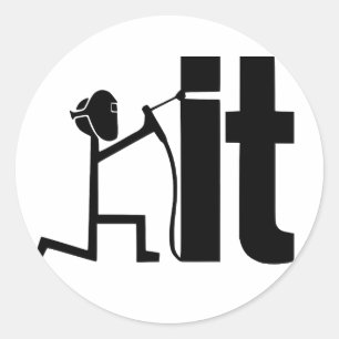 lustig Weld It Welder-Grafik-Designs für w Runder Aufkleber