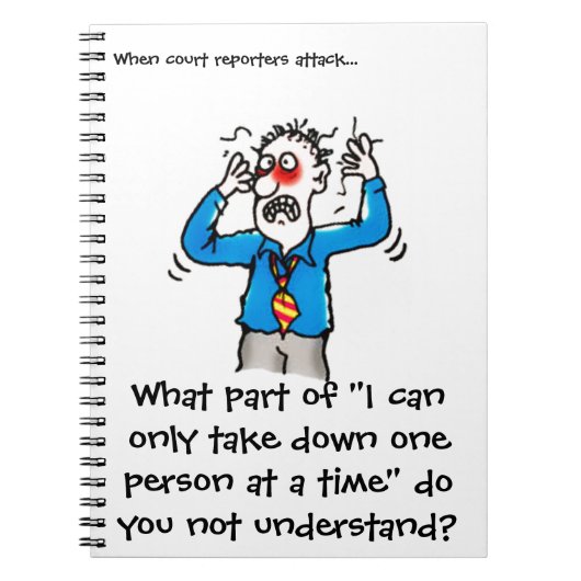 Lustig, wenn Gerichtsschreiber angreifen (Männer) Notizblock (Vorderseite)