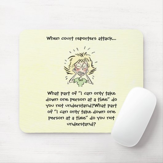 Lustig wenn Gerichtsschreiber-Angriff Mousepad (Mit Mouse)