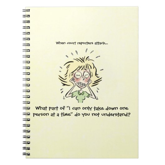Lustig wenn Gerichtsschreiber-Angriff Notizblock (Vorderseite)