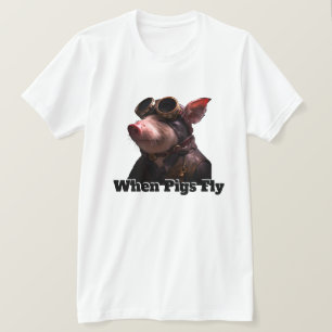 Lustig wenn Schweine fliegen T-Shirt