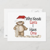 Lustig, wer Sankt Oma benötigt Feiertagspostkarte (Vorne/Hinten)
