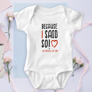 Lustig Wie Mutter So Sohn Sagt Schwarz Weiß Typo Baby Strampler