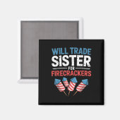 Lustig Wird Schwester Für Feuerwerkskörper Usa 4.  Magnet (Vorderseite/Rückseite)