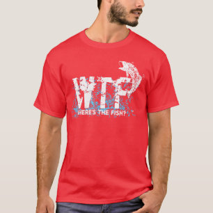 Lustig WTF Wo ist er Fisch Angeln Fischer Vintage T-Shirt