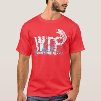 Lustig WTF Wo ist er Fisch Angeln Fischer Vintage T-Shirt