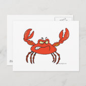 lustig wütend, roter Krabbe Postkarte (Vorne/Hinten)