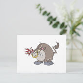 lustig-wütend-Stier-Zeichentrickfigur Postkarte (Stehend Vorderseite)