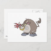 lustig-wütend-Stier-Zeichentrickfigur Postkarte (Vorne/Hinten)