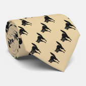 lustig zorniger schwarzer Katzenspass Krawatte (Gerollt)