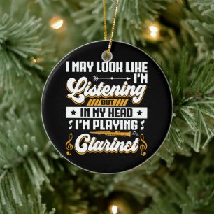 Lustig Zuhören In Meinem Kopf Spiele Ich Klarinett Keramik Ornament