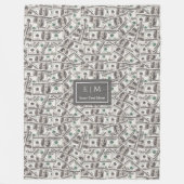 Lustige 100-Dollar-Muster-Personalisierte-Name-Dec Fleecedecke (Vorderseite)
