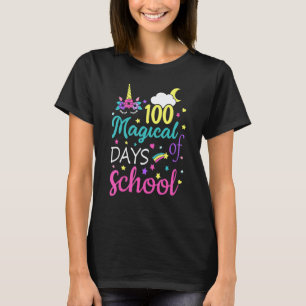 Lustige 100 Magische Schultage-Einhorn-Gesicht Tea T-Shirt