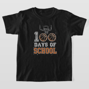 Lustige 100. Schultag Basketball Bleistiftskizze T-Shirt