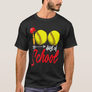 Lustige 100 Tage Schule Softball Lehrer Kinder 100 T-Shirt