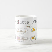 Lustige 12 Tage der Catmas Weihnachtskatzen Kaffeetasse (Mittel)