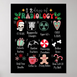 Lustige 12 Tage der Radiologie Weihnachten Radiate Poster