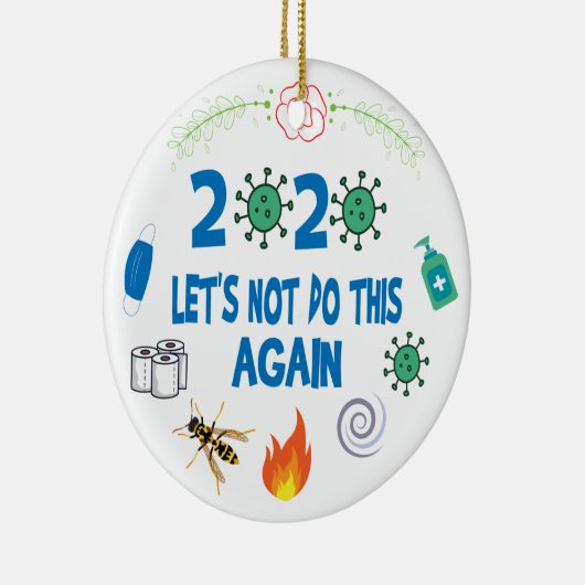 lustige 2020-Pandemie Weihnachten, Jahr in Überprü Keramik Ornament (Rechts)