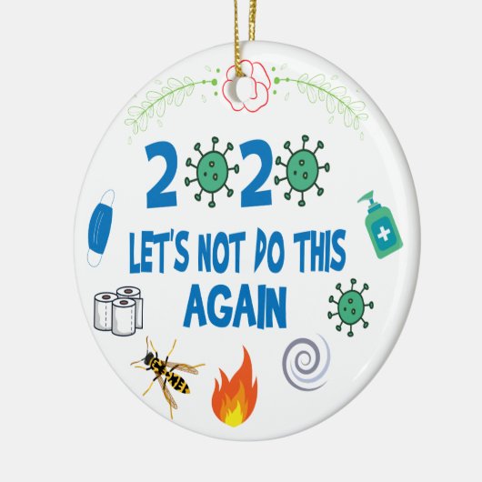 lustige 2020-Pandemie Weihnachten, Jahr in Überprü Keramik Ornament (Links)