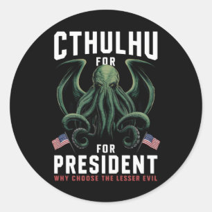Lustige 2024 Wahlen Cthulhu für Präsident  Runder Aufkleber
