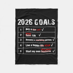 Lustige 2026 Ziele Hilarische Neujahr Sarcastic  Fleecedecke