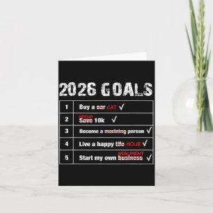 Lustige 2026 Ziele Hilarische Neujahr Sarcastic  Karte