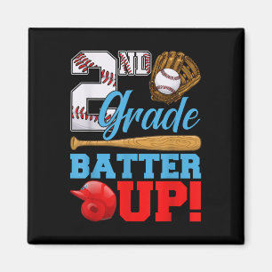 Lustige 2. Klasse Batter Up Baseball Erster Schult Magnet