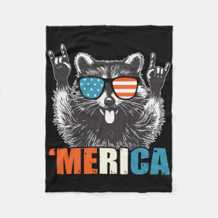 Lustige 4. Juli Amerika-Party in den USA Waschbär Fleecedecke