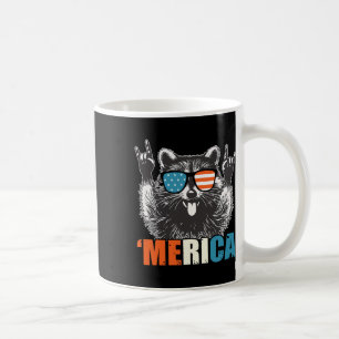Lustige 4. Juli Amerika-Party in den USA Waschbär Kaffeetasse