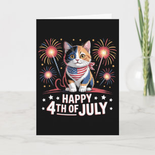 Lustige 4. Juli-Shirts Katze Glücklicher Vierter J Karte