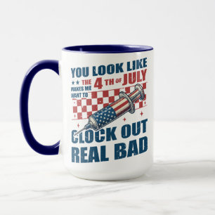 Lustige 4. Juli-Uhr-Ausfall-Böse-Nurse Tasse