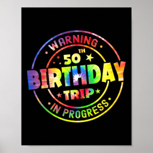 Lustige 50 Jahre alte Warnung 50. Geburtstag Reise Poster