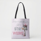 Lustige 50 Plus Katze Alterung Tasche (Vorderseite)