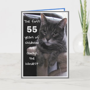 Lustige 55. Geburtstag Katzenkarte Karte