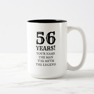 Lustige 56. Geburtstagsgeschenk-Kaffee-Tasse für Zweifarbige Tasse