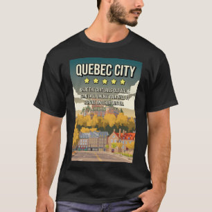 Lustige 5-Sterne-Quebec-City-Kanada-Vintage-Skylin T-Shirt