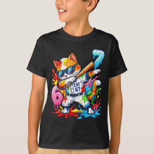 Lustige 67 Baseball Dabbing Katze 6 7 Tröpfelnde E T-Shirt