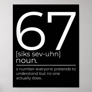 Lustige 67 Definition Meme Six Seven Clroom Humor  Poster