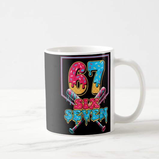 Lustige 67 Eis Drip Baseball Sechs Sieben Geschenk Kaffeetasse (Rechts)