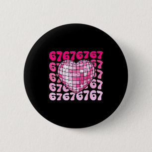 Lustige 67 Herz Disco Kugel Valentinstag Six Seve Button