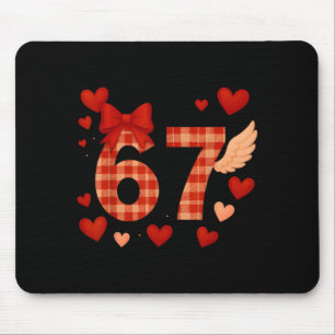 Lustige 67 karierte Valentinstag Six Seven Männer Mousepad