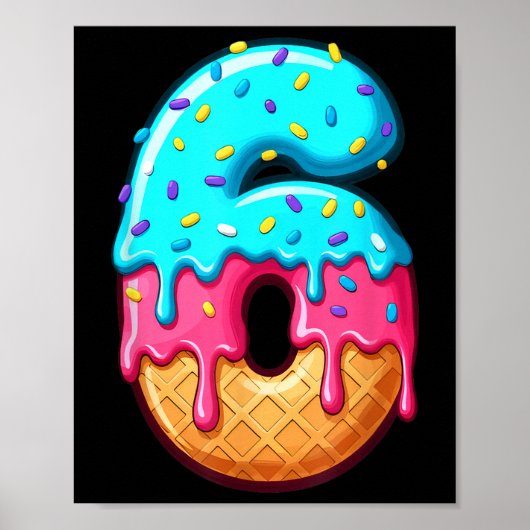 Lustige 67 Nummer 6 Eis-Drip-Meme-Matching-Gro Poster (Vorne)