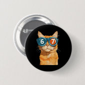 Lustige 67 Orange Katze Meme Sechs Sieben passende Button (Vorne & Hinten)