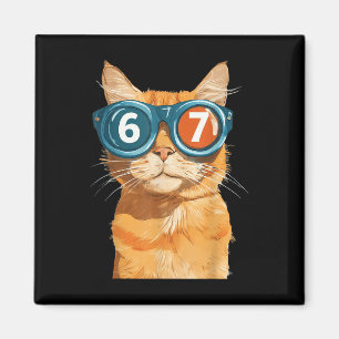 Lustige 67 Orange Katze Meme Six Seven passende Ka Magnet