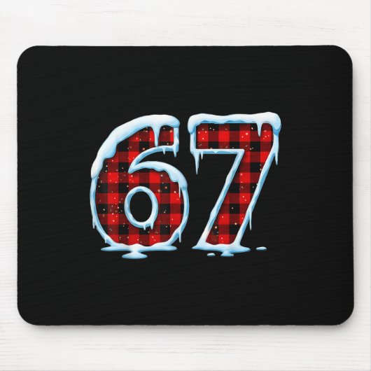 Lustige 67 Six Seven Meme Weihnachts-Pyjamas Mousepad (Vorne)