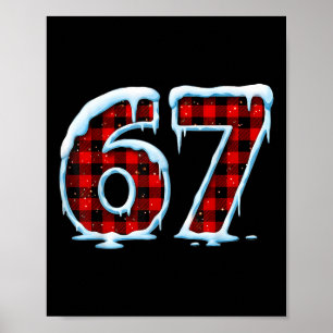 Lustige 67 Six Seven Meme Weihnachts-Pyjamas  Poster